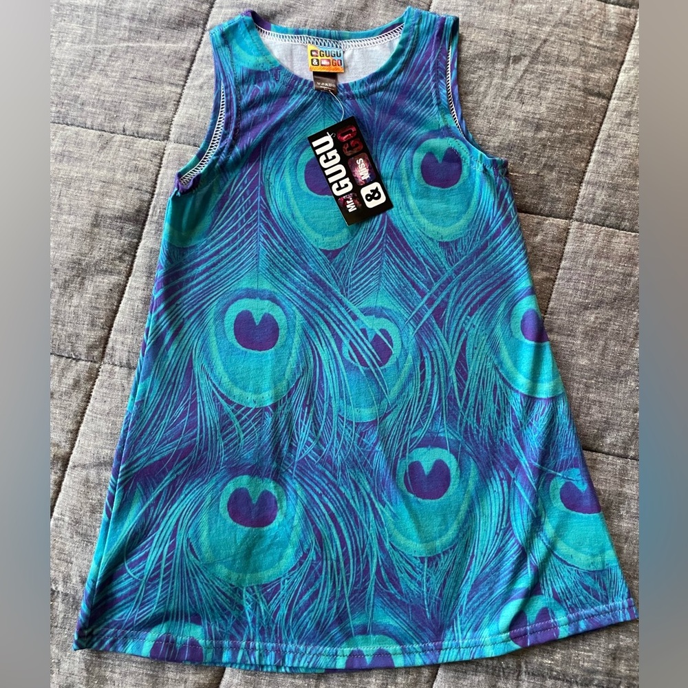 Blue Peacock Swing Dress